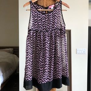 Urban Outfitters/Lux Black & Purple Chevron Dress